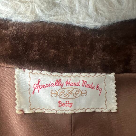 VTG Faux Fur Women's Inverness Cape Cloak Coat OS Old Money Glam Old Hollywood - Picture 5 of 10